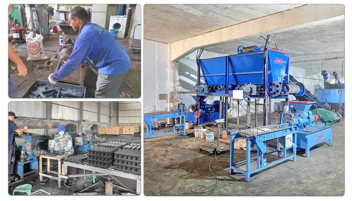 Charcoal Extruder Machine Customer Site