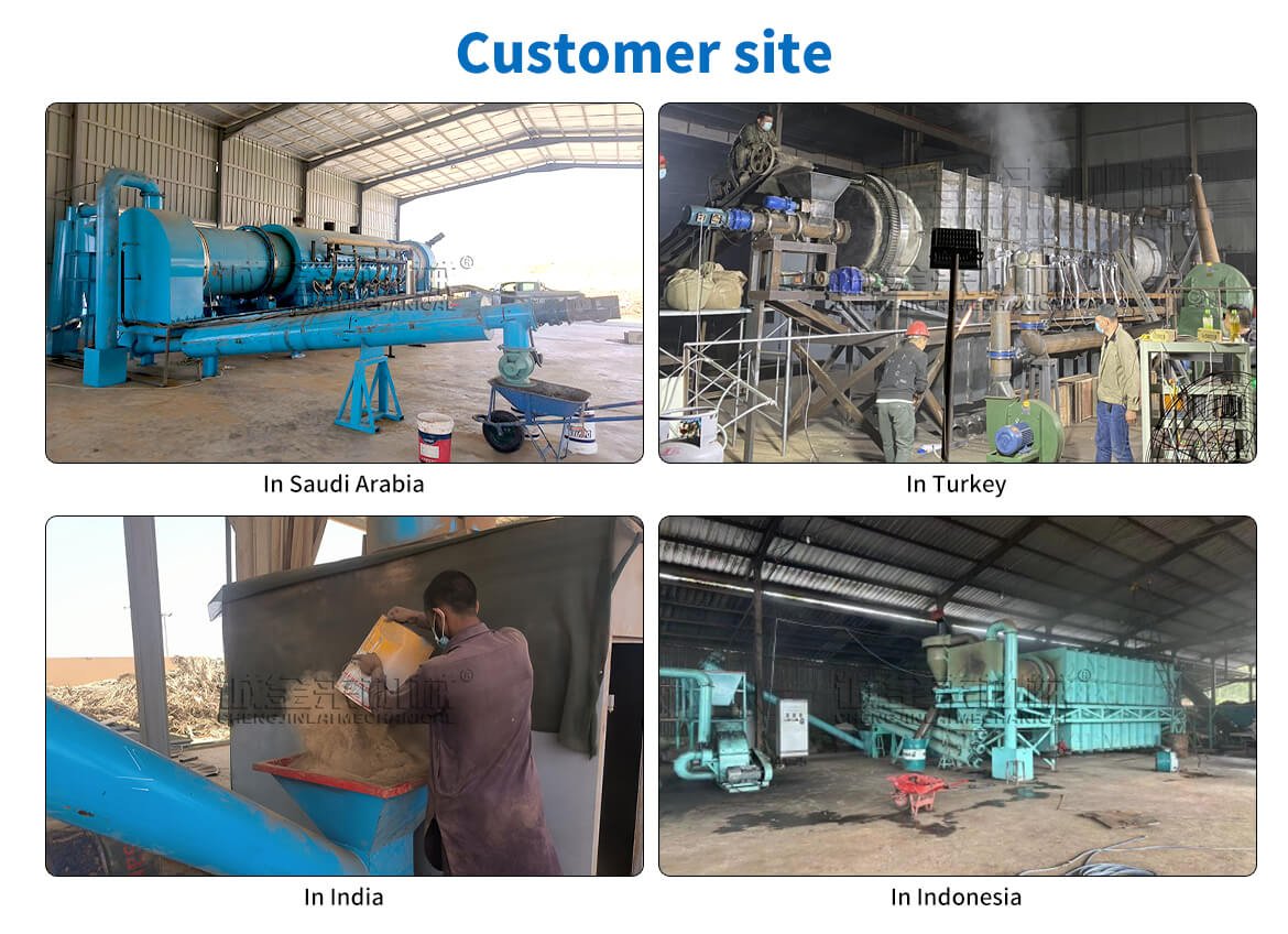 Continuous Carbonization Furnace Machine Charcoal Making Machine Customer site