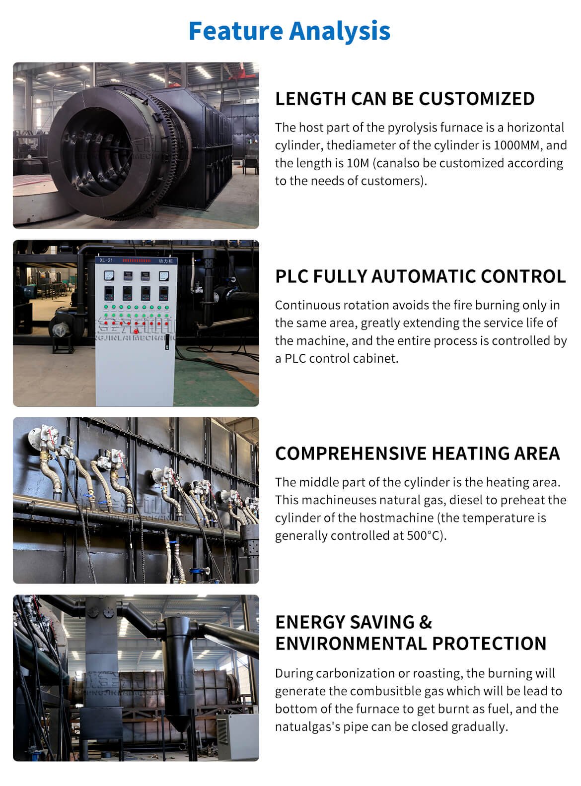Continuous Carbonization Furnace Machine Charcoal Making Machine Feature Analysis
