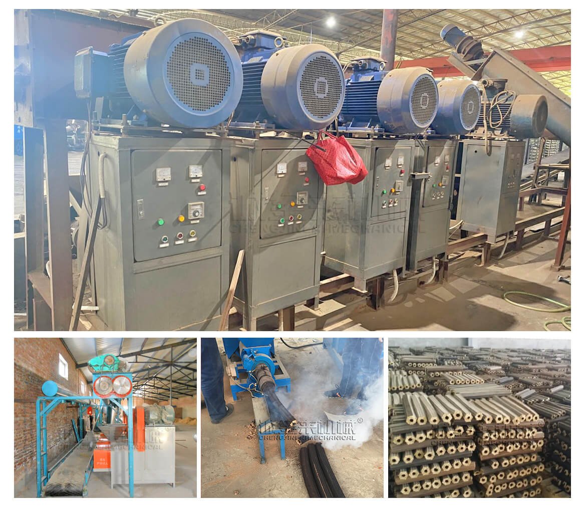 Sawdust Briquette Machine Real Shot